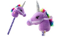 Pluszowa Głowa Jednorożca Na Kiju Hobby Horse Jednorożec Różowy Dźwięki
