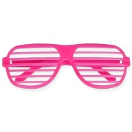 Okulary Imprezowe Ozdobne RETRO Neon Różowe Styl Shutter Shades Party