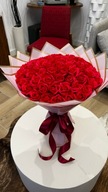 Duży bukiet XL kwiaty mydlane róże czerwone prezent urodziny dzień kobiet
