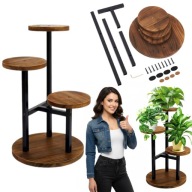 KWIETNIK STOJĄCY METALOWY LOFT STOJAK NA KWIATY DONICZKI CZARNY