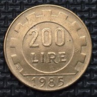 *WŁOCHY [0089]*200 Lirów 1985r. Republika Włoska, Legenda 200 LIRE