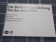 Audi Volkswagen VW wiele modeli- Instrukcja Obsługi Radia samochodowe 1983r