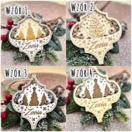 Drewniana Bombka z imieniem 3D na choinkę Bombka z grawerem personalizowana