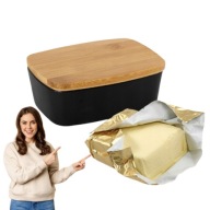 Maselniczka Ceramiczna Czarna Galicyjska Bambusowa Pokrywka RONNIE