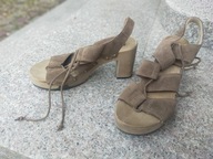 SOFT CLOX 38 wygodne sandały drewniaki skóra nowe