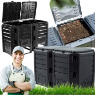 KOMPOSTOWNIK 2 KOMORY OGRODOWY DUŻY PLASTIKOWY 800L DO OGRODU 800C EKOBAT