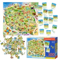 PUZZLE EDUKACYJNE MAPA POLSKI CASTORLAND 100 ELEMENTÓW QUIZ