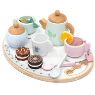 UMU DREWNIANY ZESTAW PODWIECZORKOWY DLA DZIECI 14el HERBATKA CIASTKA ZABAWA