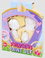 Princess Paint Set Zestaw 3 Gipsowych Figurek z Pędzlem i 6 Farb