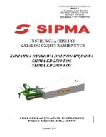 SIPMA KD 2510 KOS, 2910 KOS - instrukcja obsługi, katalog części (2016)