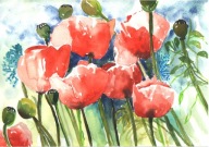 =KWIACIARNIA= Obraz =martwa natura=KWIATY=akwarela=