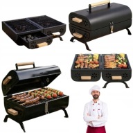 GRILL WĘGLOWY TURYSTYCZNY SKŁADANY WALIZKA STAZER DWUSTRONNY Z SZUFLADAMI