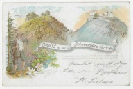 E80 Gruss von der Schneekoppe 1897 Śnieżka bardzo Wczesna LITOGRAFIA