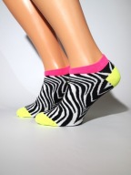 Skarpety skarpetki stopki damskie zebra kolorowe eleganckie różowe żółte