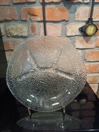 HUTA ZĄBKOWICE TALERZ DO ZAKĄSEK PATERA PÓŁMISEK WZÓR SAHARA DROST BEZBARWN