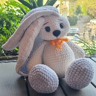 MASKOTKA SZYDEŁKOWA RĘKODZIEŁO KRÓLIK "JULEK" HANDMADE KRÓLICZEK