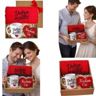 PREZENT NA WALENTYNKI ZESTAW PREZENTOWY KUBEK RĘCZNIK DLA NIEJ NIEGO SERCE