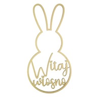 Zając drewniany Witaj wiosno zawieszka ozdoba na wielkanoc