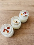 Zestaw 3 świeczek sojowych zapachowych bursztyn, piżmo