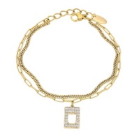 81686 BRANSOLETKA 18K POZŁACANA 16,5+3 CM z cyrkoniami