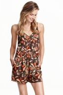 H & M kombinezon paisley wzory kwiaty krótki plażowy ogrodniczki print boho