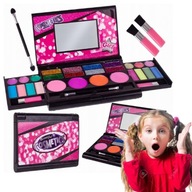 DUŻY ZESTAW DO MAKIJAŻU DLA DZIECI KOSMETYKI ROZKŁADANA PALETKA LUSTERKO PR