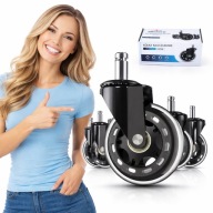 5szt Gumowe Kauczukowe KÓŁKA DO FOTELA Krzesła MOCNE Łożyska Nie Rysują