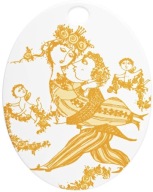 PLAKIETA DEKORACJA Bjorn Wiinblad DANISH DESIGN ŻÓŁTA porcelana NOWA