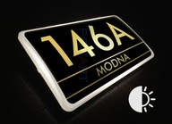 Nowoczesny PODŚWIETLANY numer na dom LED czujnikiem zmierzchu budynku M3