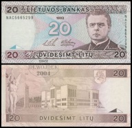 BNA - LITWA 20 Litów Litu 1993 NAC 5665299 # P57 # XF