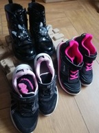 buty dla dziewczynki - r.34 ciepłe lakierowane kozaczki + adidaski