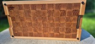 Deska do krojenia sztorcowa buk–jesion 47×25×4 cm | ręczna robota