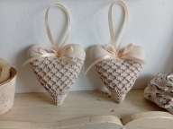 KORONKOWE SERCA DUŻE ZAWIESZKI BAWEŁNA KOMPLET 2 SZTUKI