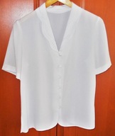 Bluzka biała kołnierzyk ażurowy rozpinana