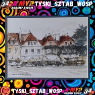 ”Rynek w Sandomierzu” , tusz lawowany - Barbara Zientara-Chmiel - Imielin