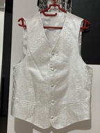 N Kamizelka imprezowa Avantgard biała srebrny błyszczący ornament M