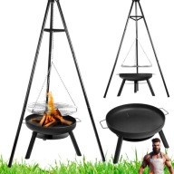 PALENISKO OGRODOWE STOJĄCE Z RUSZTEM 60 cm WYSOKOŚĆ 167 cm GRILL LEHMANN