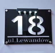 Podświetlany numer domu tabliczka tablica adresowa adres LED 40x30