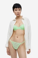 H & M komplet bielizny koronkowy stanik serce zielony biustonosz limonkowy