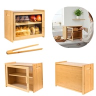 CHLEBAK DREWNIANYBAMBUSOWY POJEMNIK NA CHLEB BUŁKI PIECZYWO DUŻY Z PÓŁKĄ