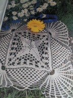 Serwetka szydełko obrus Hand Made kwadrat cacko 67