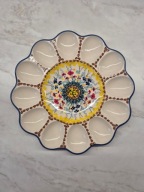 TALERZ NA JAJKA 26 CM CERAMIKA BOLESŁAWIEC WK77 UNIKAT