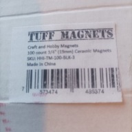 MAGNESY 100 SZTUK PACZKA HOBBY I SZTUKA CZARNE MAGNES 19 MM CERAMICZNE