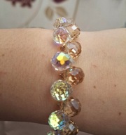 BRANSOLETKA DIAMENTY KRYSZTAŁY DIAMENTAMI KRYSZTAŁAMI DIAMENCIKI VINTAGE