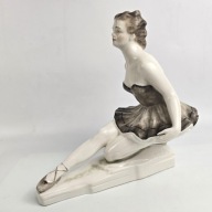 Balerina figurka w stylu Art Deco Oláh Sándor porcelana Węgry 1958r 26/27cm