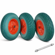 KOŁO DO TACZKI PEŁNE BEZDĘTKOWE Z OSIĄ DO WZÓZKA MOCNE SOLIDNE 4.00-8