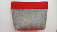 Kosmetyczka Filcowa szaro-czerowna