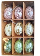 Zawieszka Jajo Jajko szklane dekoracja na Wielkanoc 9 sztuk / g