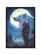 Wiedźmin – Plakat A3 w Ramce | Fan Art | Styl Fantasy | Dekoracja Pokoju