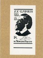 JAN HASSO- AGOPSOWICZ EX LIBRIS WBP NOWY SĄCZ JÓZEF SZUJSKI